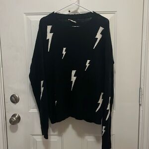 Black lightning bolt sweater
